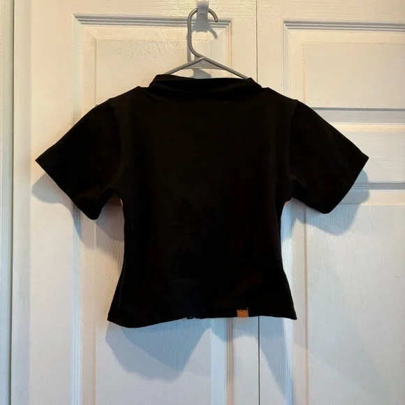 Handmade Black And Orange Zip Up Top - Size XS - Picture 2 of 3